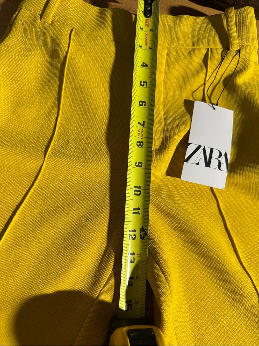 ZARA Yellow High Waisted Wide Leg Flare Pants NWT - Picture 3 of 6